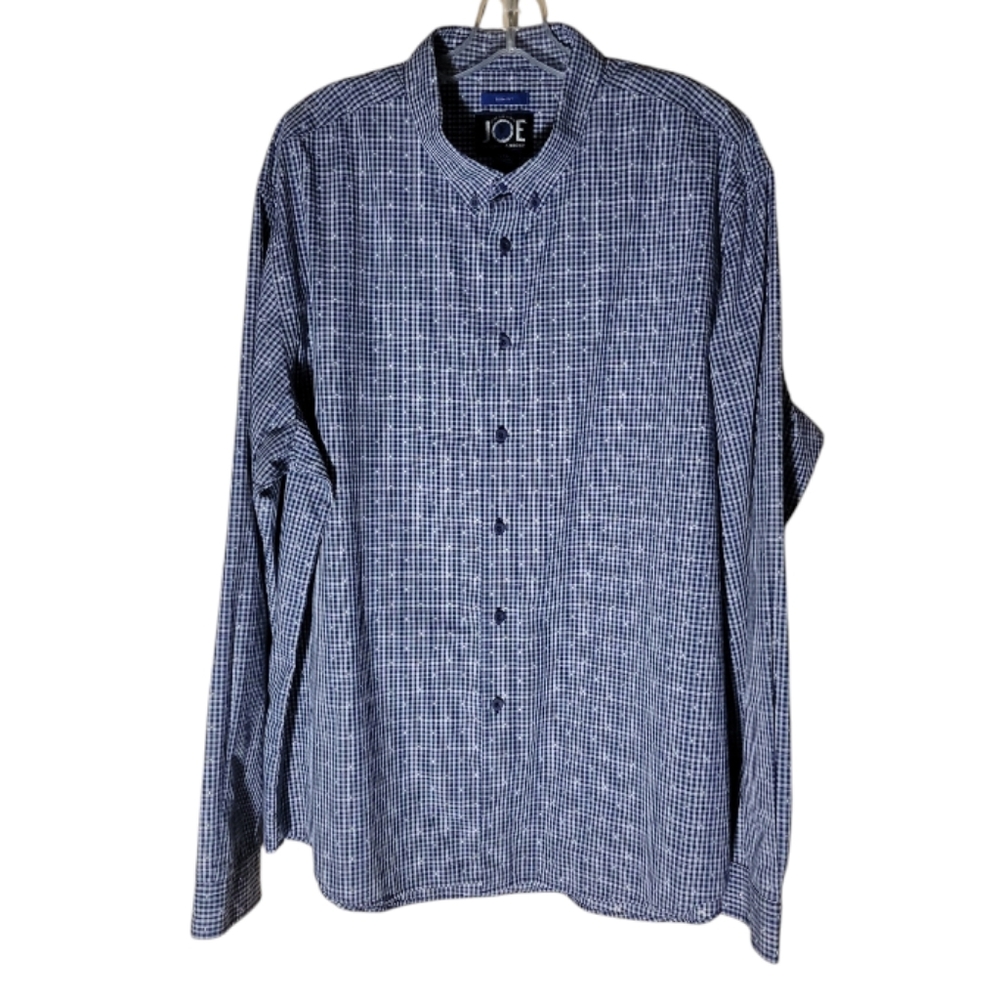 JOE Joseph Abboud men’s XXL slim fit button down shirt blue white plaid
